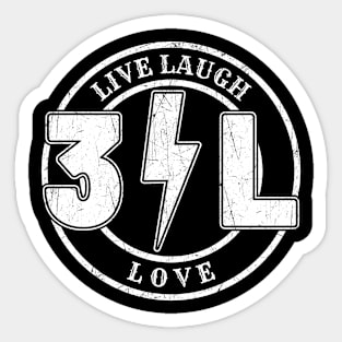 Live Laugh Love Logo Stamp Sticker